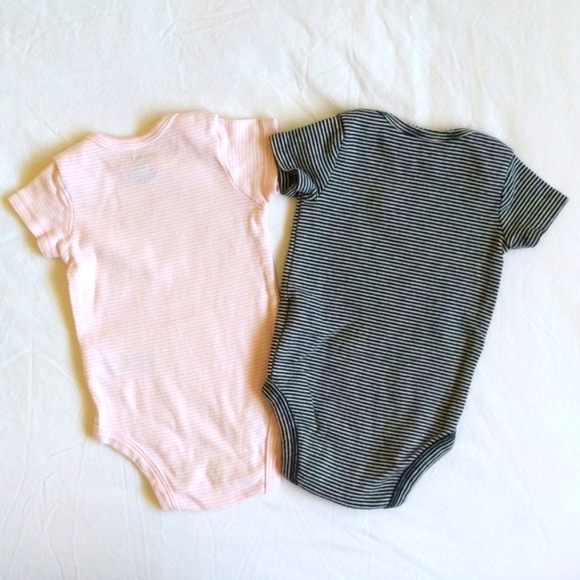 carter's 4-pack soft striped short sleeve bodysuit diaper shirt bundle 3 months - Picture 5 of 7